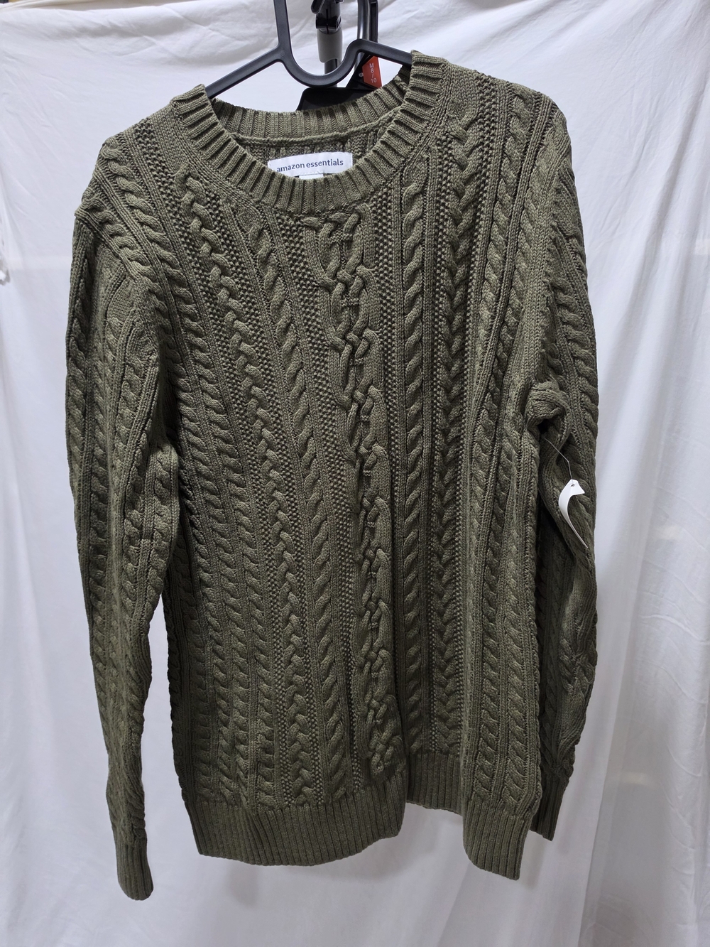 Amazon Essentials Women's Olive Cable Knit Sweater